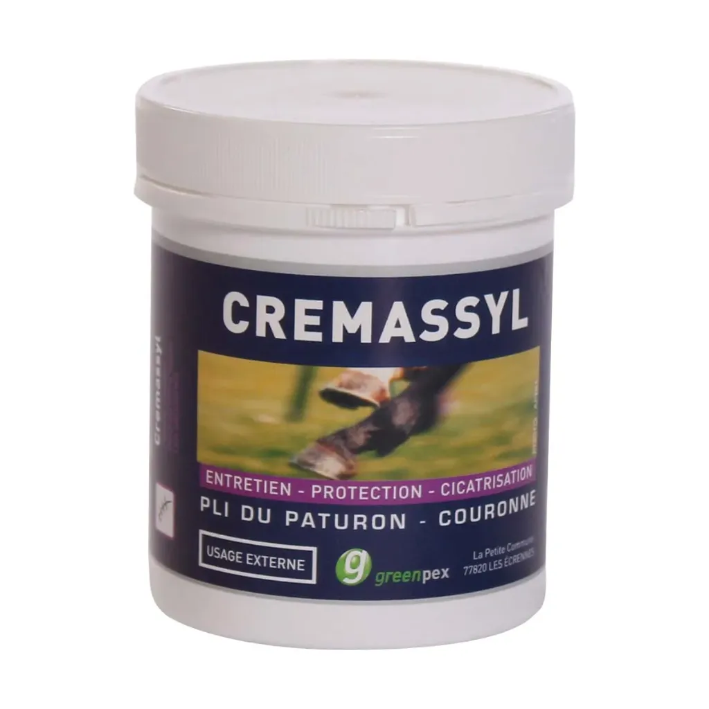 Cremassyl Greenpex – Crème grasse protectrice et cicatrisante pour paturon de cheval – Crevasses, gale de boue et plaies superficielles – Pot 1 kg