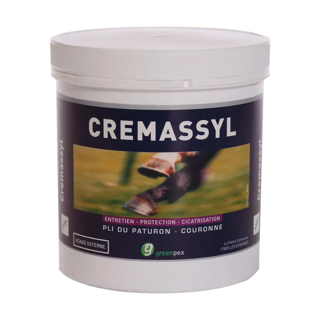[48791] Cremassyl Greenpex – Crème grasse protectrice et cicatrisante pour paturon de cheval – Crevasses, gale de boue et plaies superficielles - 1kg