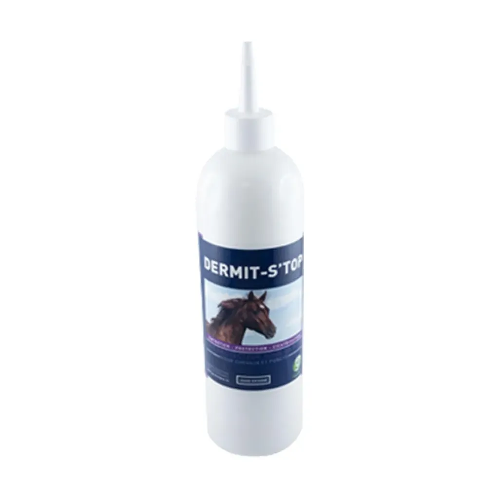Dermit S'top Greenpex – Lait protecteur et apaisant pour chevaux – Dermite estivale, démangeaisons et piqûres d’insectes – Flacon souple 500 ml