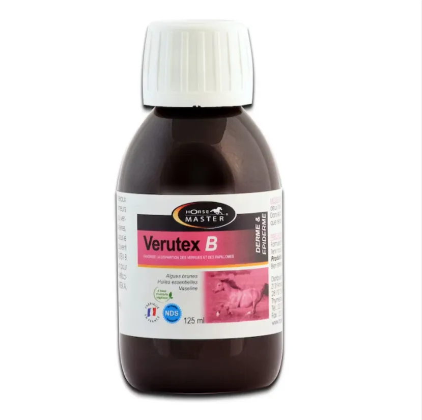 Verutex B Horse Master – Solution topique à l’extrait de thuya pour verrues et sarcoïdes du cheval – Papillomes et excroissances cutanées – Flacon 125 ml
