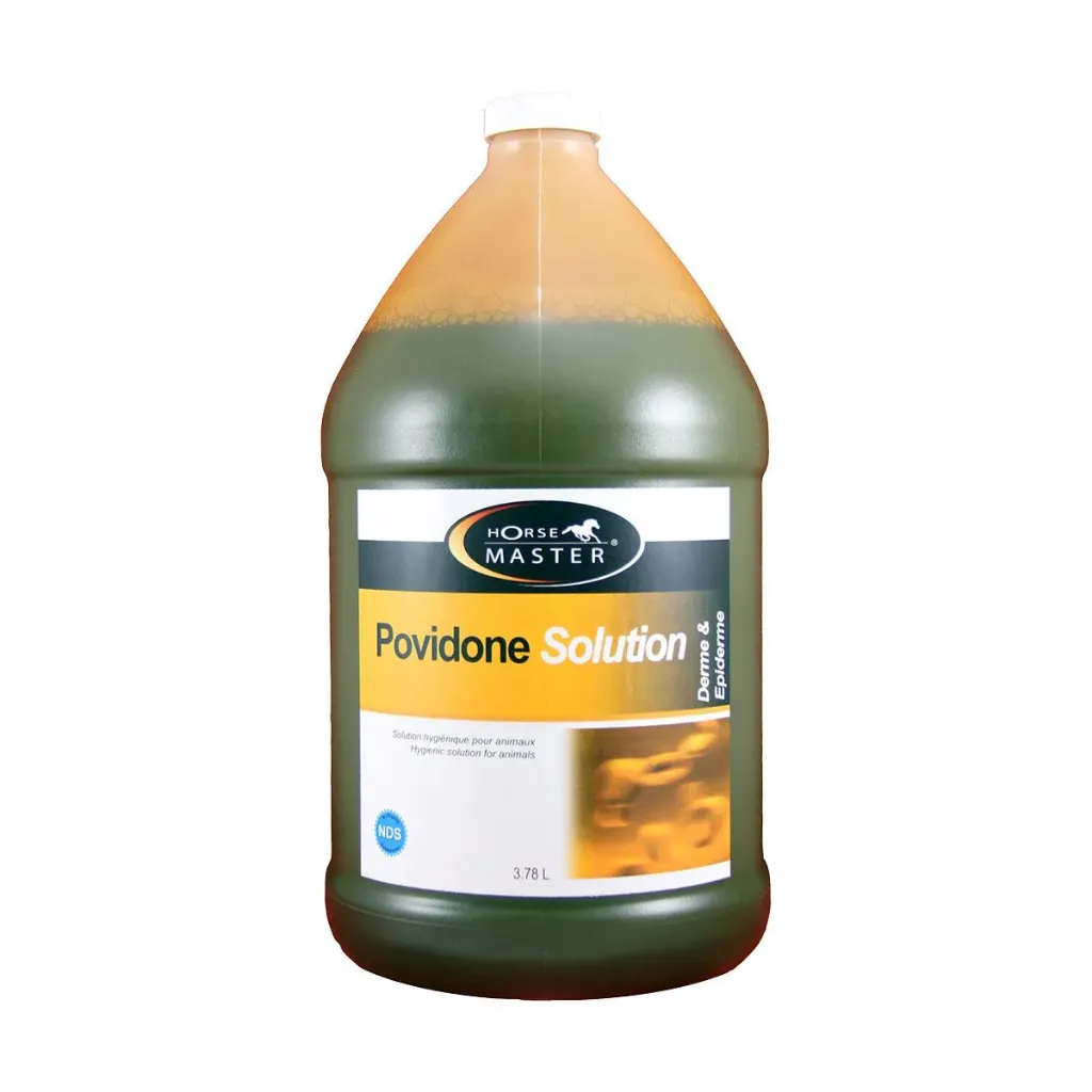Povidone Solution 10 % Horse Master antiseptique iodé cheval, désinfection plaies & peau - Bidon 3,78L