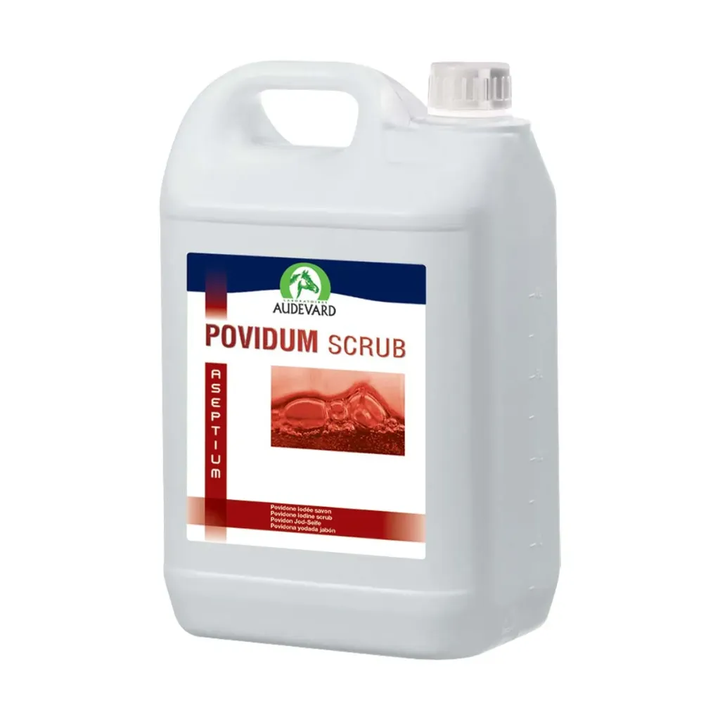 [65356] Povidum Scrub Audevard savon désinfectant iodé cheval, nettoyage plaies & peau - Bidon de 5L