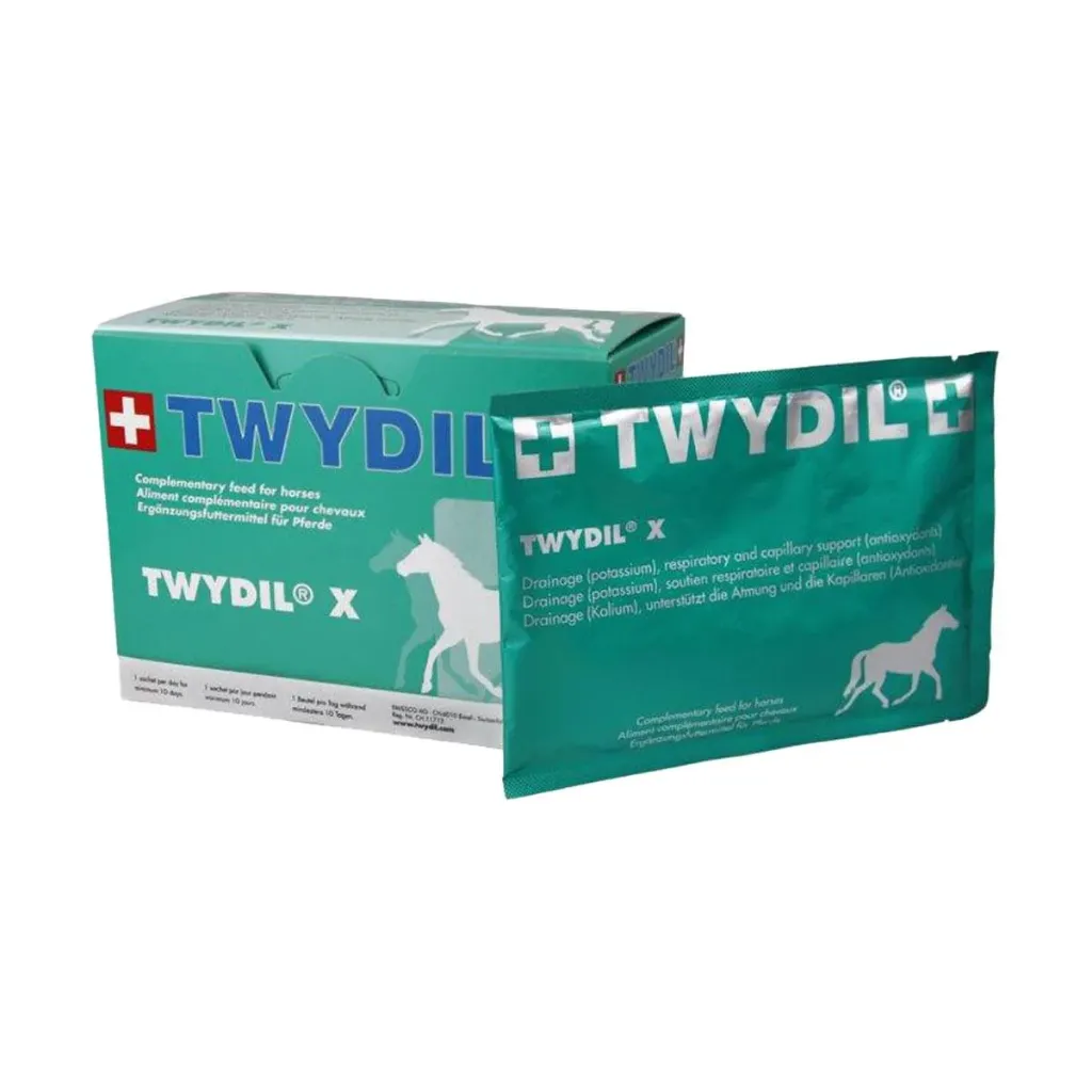 Twydil X Complément respiratoire & drainage cheval, HPIE & saignements pulmonaires - 10x60g