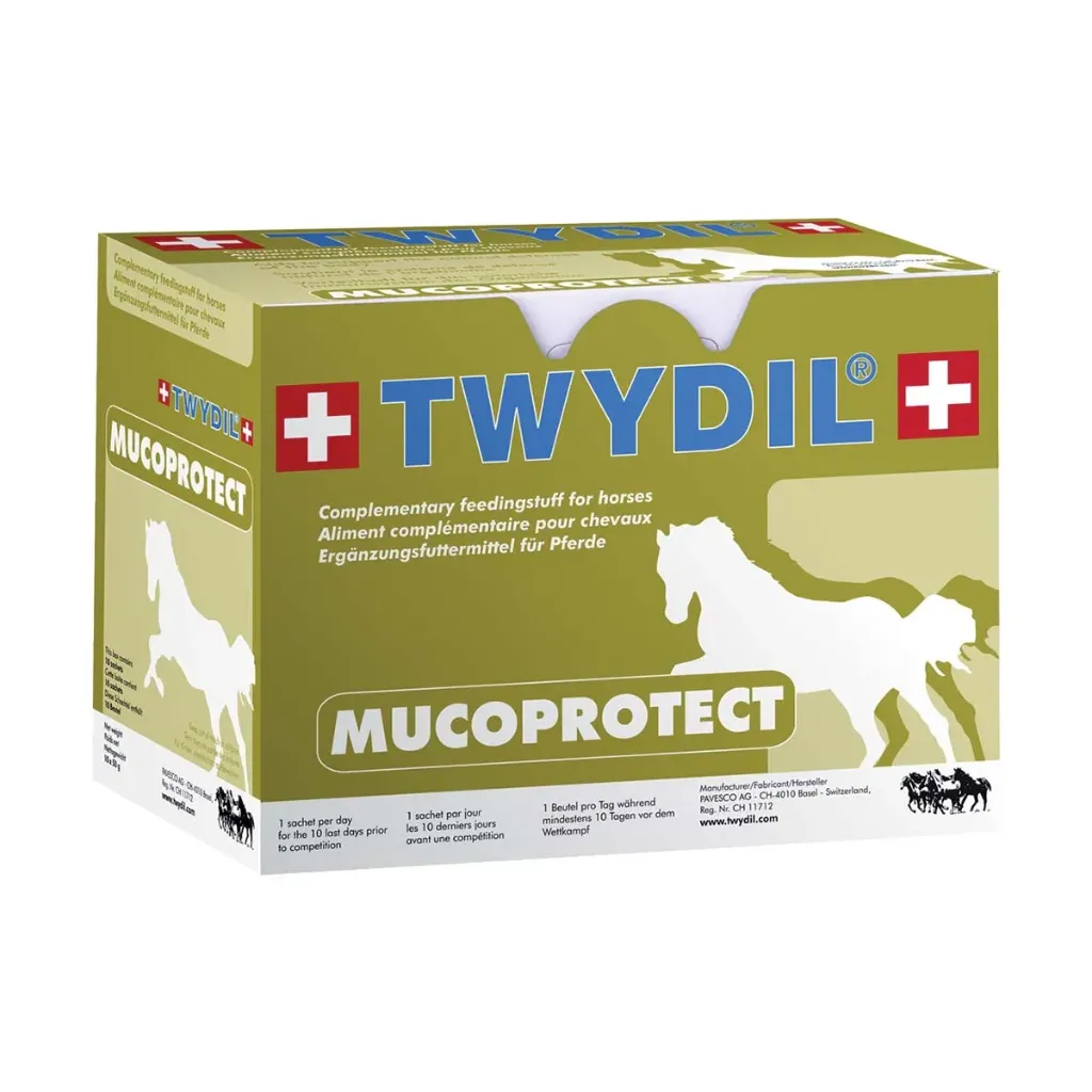 TWYDIL Mucoprotect Immunité & résistance à l'effort, coup de froid & protection pulmonaire cheval - 10 sachets de 50g