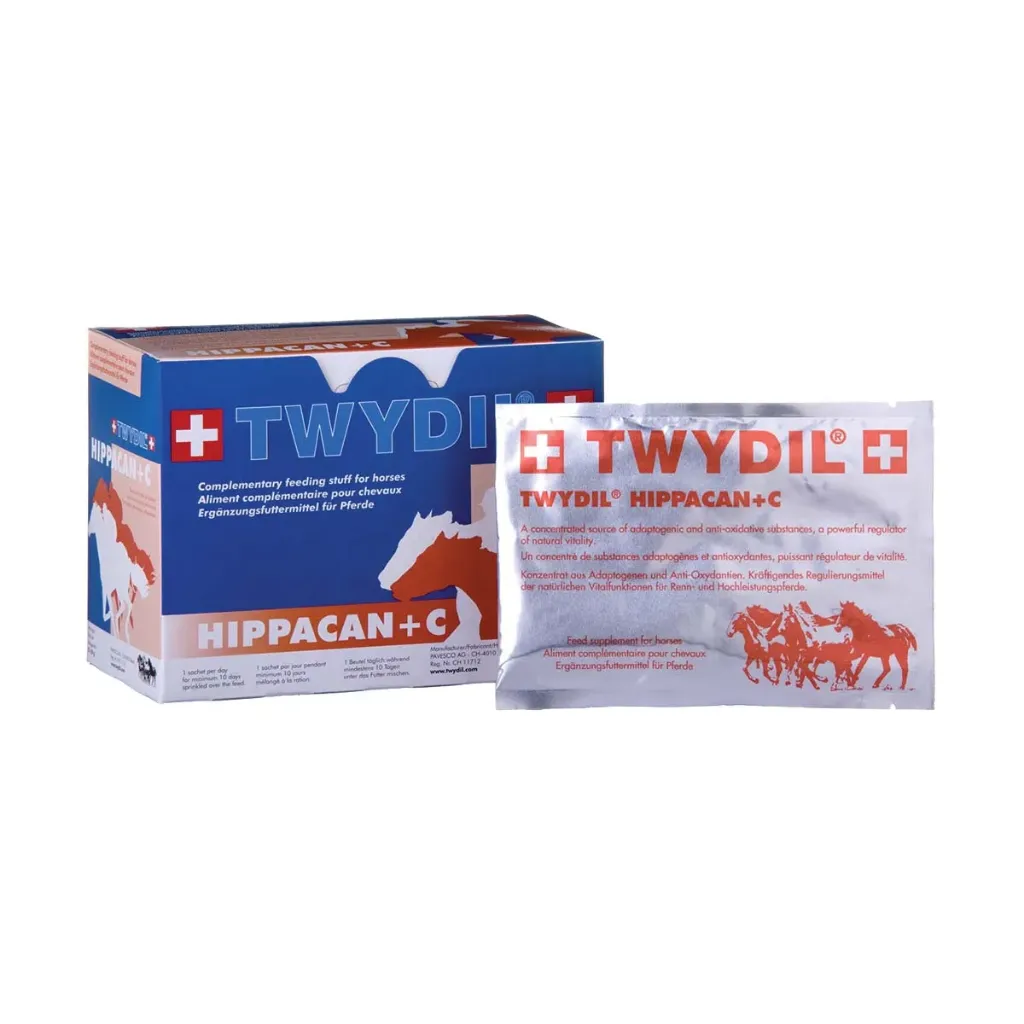 Twydil Hippacan+C Adaptogène anti-stress cheval, transport, compétition & changement d'écurie - 10x50g
