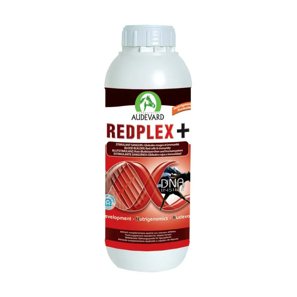 [24733] Audevard Redplex+ Complément fer & vitamines cheval, synthèse globules rouges, baisse de forme & anémie - 1L