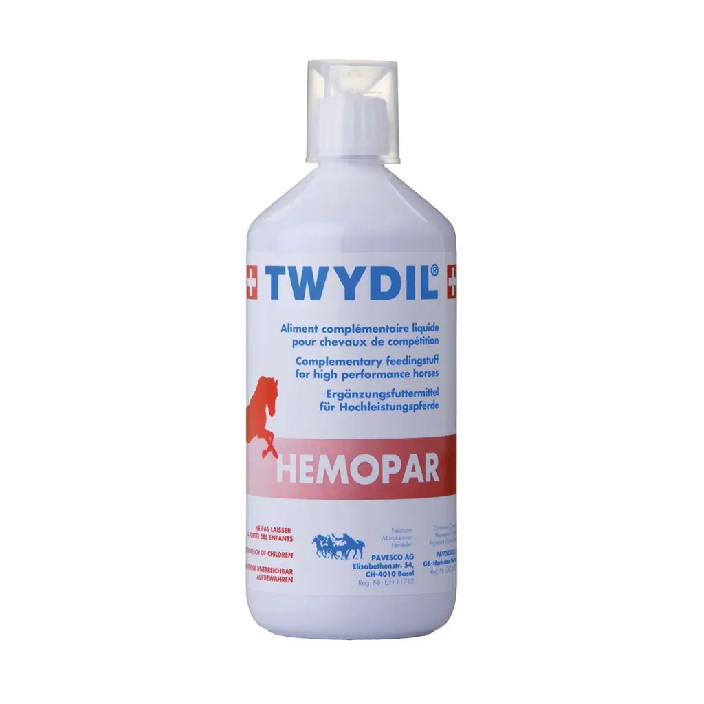 Twydil Hemopar  Complément digestif & hépatique cheval, stimulant appétit, foie & flore intestinale - 1L