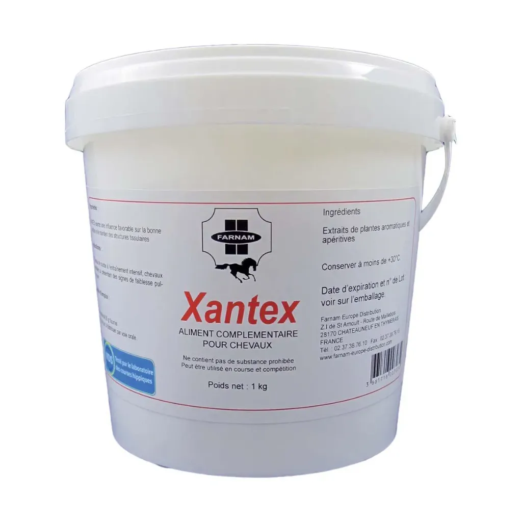 Farnam Xantex Poudre Complément respiratoire cheval de sport, HPIE & saignements pulmonaires, capillaires pulmonaires - 1 kg