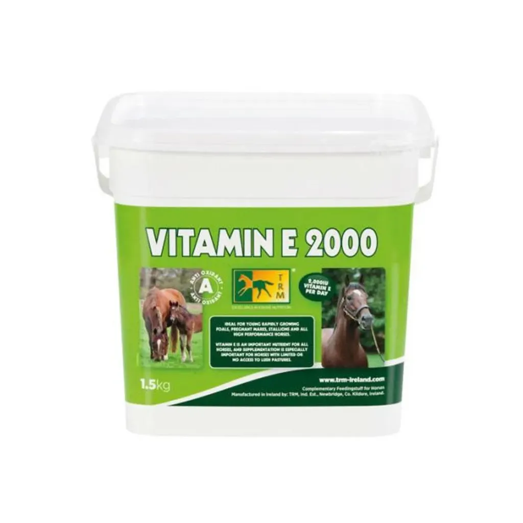 TRM Vitamine E 2000 Antioxydant musculaire cheval, myosite, coup de sang & récupération effort- 1,5 kg