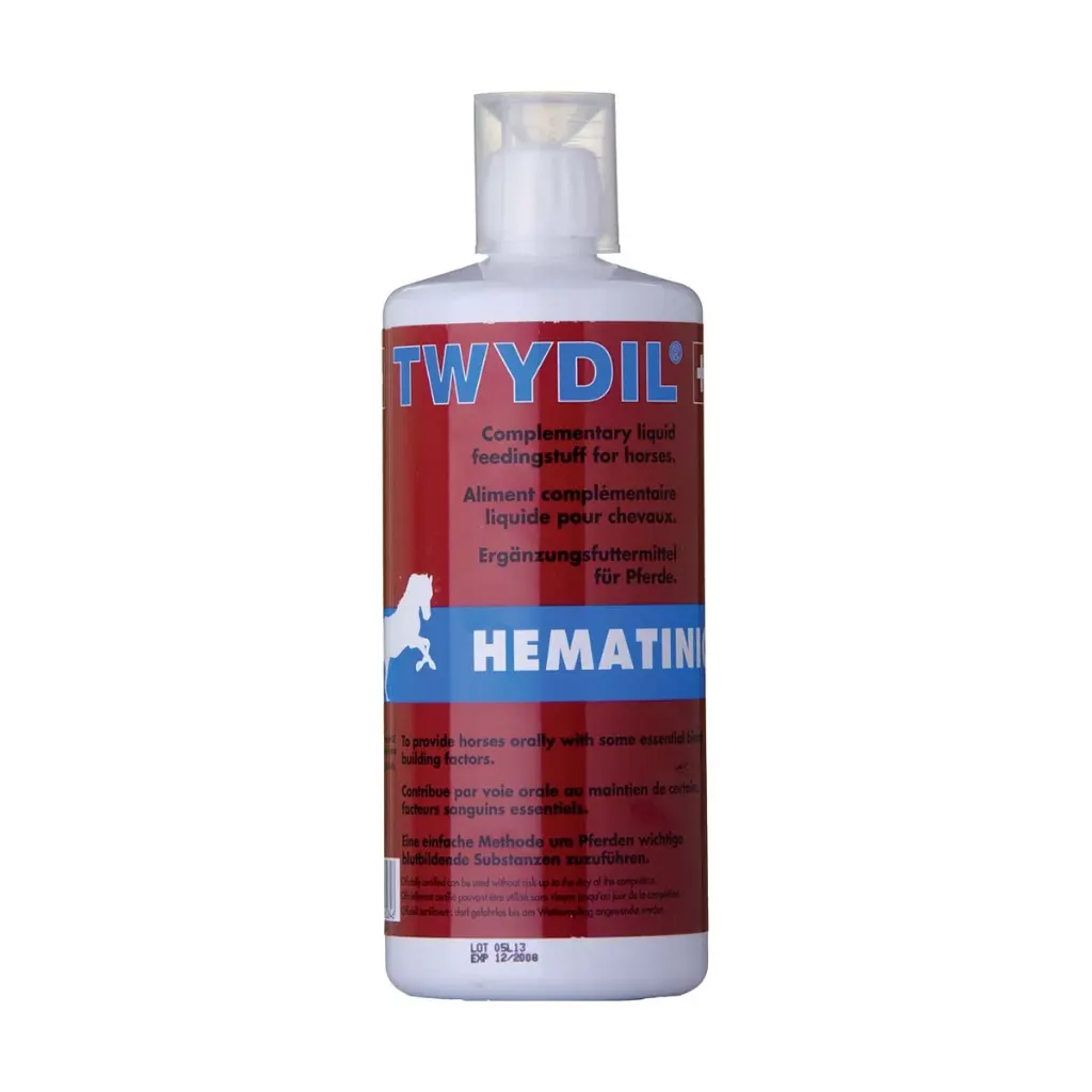 Twydil Hematinic Tonique hématologique cheval, fer, vitamines B & SOD antioxydant, anémie, piroplasmose & convalescence - 1L