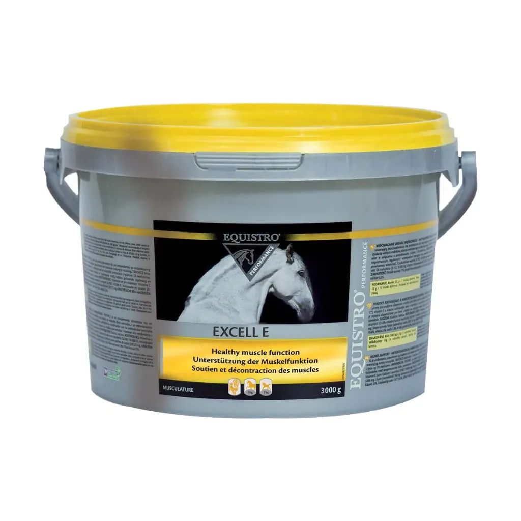 Equistro Excell E Poudre Complément musculaire cheval, vitamine E - Seau de 3Kg