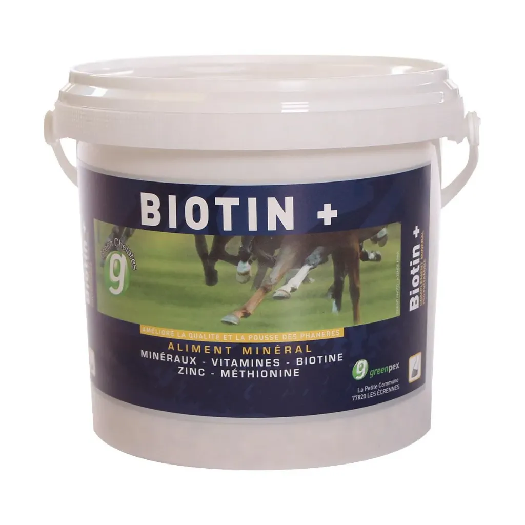 Greenpex Biotin+ Complément sabots & robe, corne élastique & poils brillants, pour  cheval et poulain - 1.4 Kg