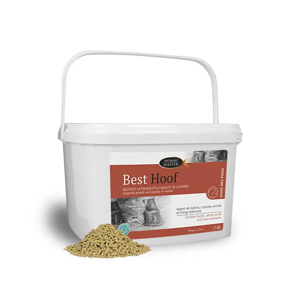 [16721] Best Hoof Biotine Aliment complémentaire minéral pour cheval sabots, crins et poils - Pot de 2 kg