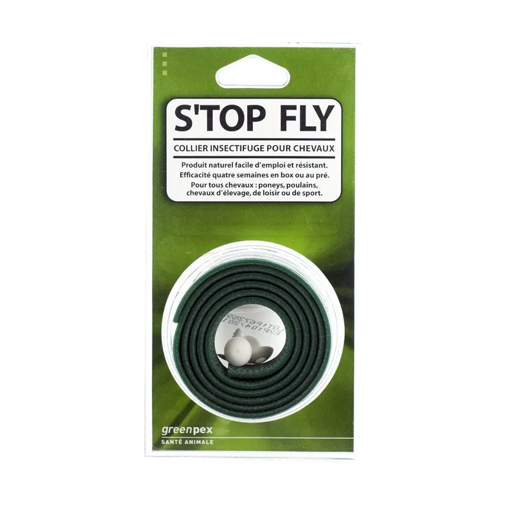 [74710 / 4840688] S'Top Fly Greenpex – Collier insectifuge naturel anti-mouches & taons pour cheval 4 semaines - 1 collier