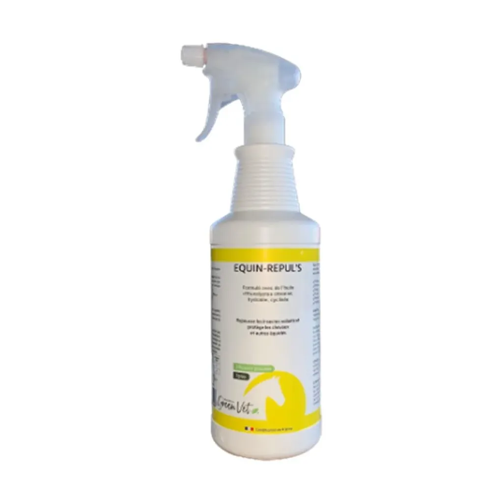 [16272] Greenvet Equin-Repul's Spray répulsif naturel anti-mouches, taons, moustiques pour cheval - 1L
