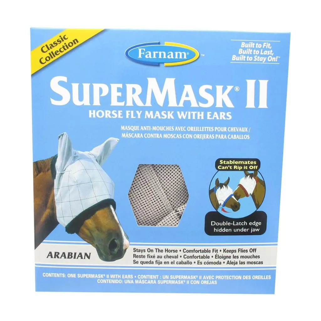 Masque Anti-Mouche Supermask II – Taille Arabe/Small Horse avec oreilles – Unité