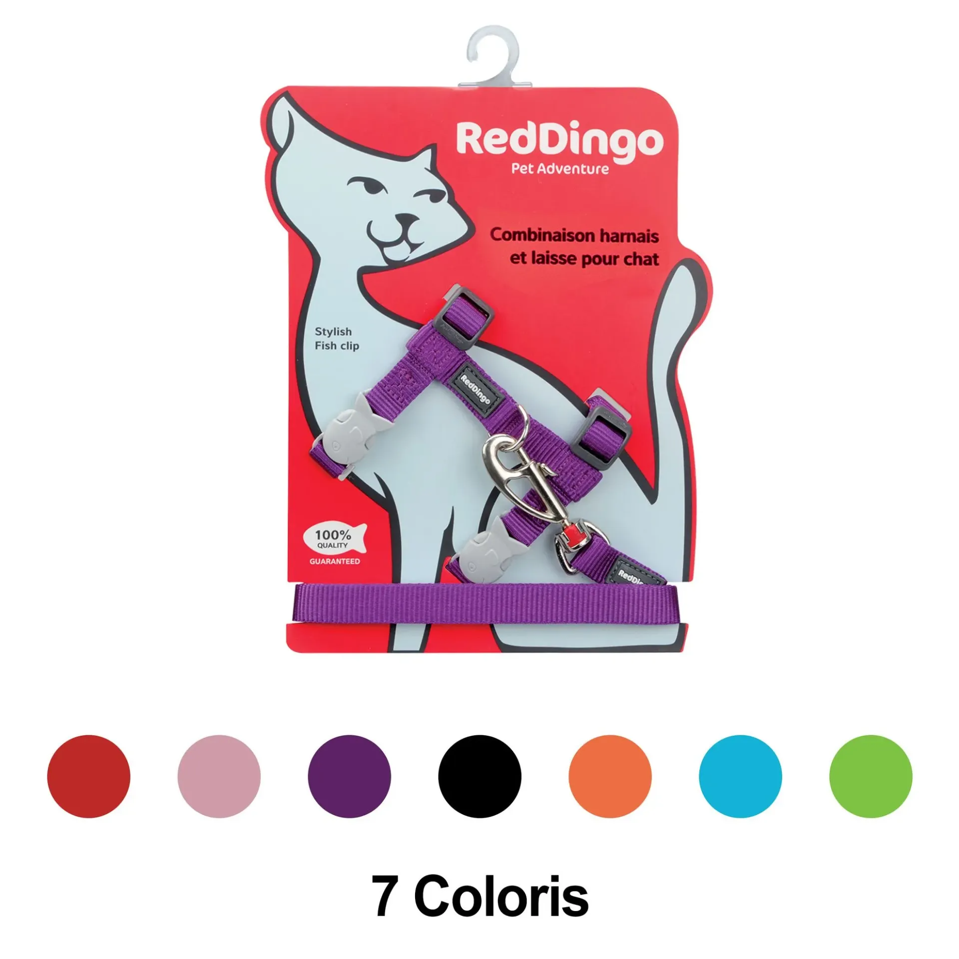 Harnais et Laisse Basic chat Red Dingo